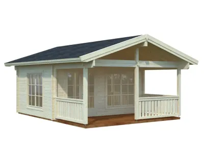 Ferienhaus Blockbohlenhaus Agneta 18,8+12,5 m² 70 mm naturbelassen Produktbild #3