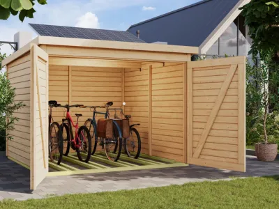 Fahrradgarage 4 19 mm mit Solarkit Produktbild #1