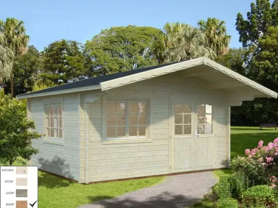 Gartenhaus Blockbohlenhaus Helena 15,1 m² 70 mm braun tauchimprägniert Produktbild #1