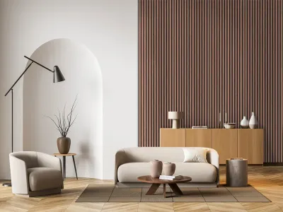 Akustikpaneele Wandverkleidung Walnut 240 cm Filz schwarz Produktbild #1