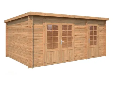 Gartenhaus Blockbohlenhaus Ella 13,1 m² 28 mm braun tauchimprägniert Produktbild #2