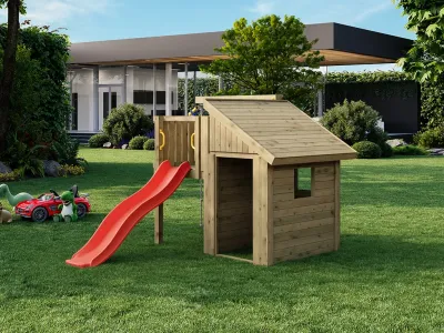Spielturm Tibalu KDI inkl. Rutsche grün Produktbild #2