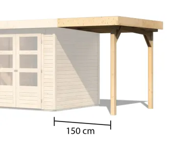 Anbaudach für Gartenhaus Münster 1+2 natur, Askola 2+3 natur, Kerko 3 + 4 natur, Bielefeld 1 + 2 Produktbild #4