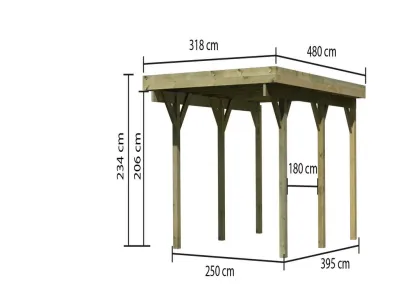 Carport Einzel 1 CLASSIC inkl. 0,5 mm Stahldachplatte Produktbild #2
