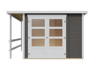 Gerätehaus Multi Pultdach 19 mm terragrau Produktbild #3