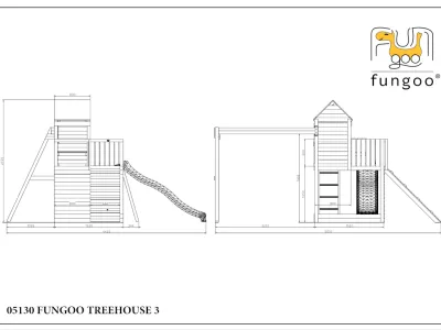 Spielturm Treehouse teakfarben inkl. Doppelschaukel + Rutsche Produktbild #4