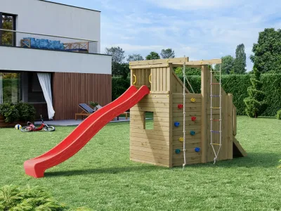 Spielturm Ramphouse KDI inkl. Rutsche rot Produktbild #2