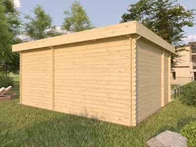 Gartenhaus Blockbohlenhaus Livia 28 mm naturbelassen Produktbild #4