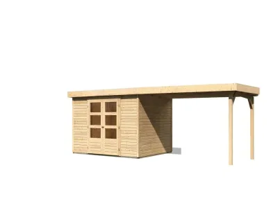 Gartenhaus SET Askola 5 19 mm naturbelassen, inkl. 2,8 m Anbaudach Produktbild #10