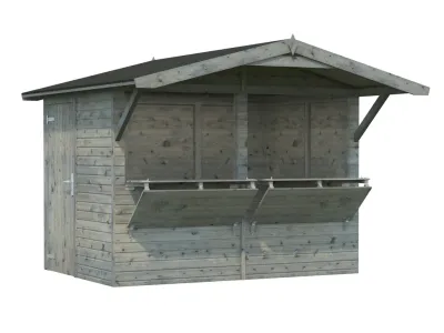 Marktstand - Verkaufsstand Stella 5 m² 16 mm grau tauchimprägniert Produktbild #1