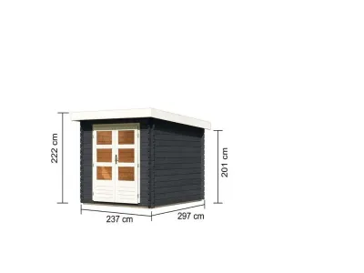 Gartenhaus Blockbohlenhaus Bastrup 4 28 mm anthrazit Produktbild #3