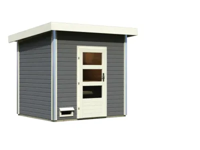 Gartensauna Norge 38 mm mit moderner Tür terragrau Produktbild #5