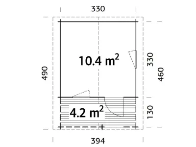 Gartenhaus Blockbohlenhaus Sylvi 10,4+4,2 m² 34 mm transparent tauchimprägniert Produktbild #3