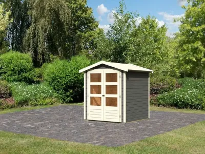Gartenhaus Amberg 2 19 mm terragrau Produktbild #1