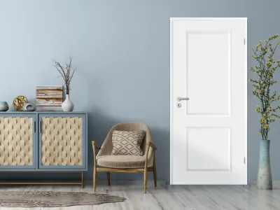 Zimmertür Elegance 02 Weißlack RAL 9003 Designkante Produktbild #2