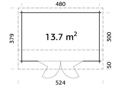 Gartenhaus Blockbohlenhaus Ines 13,7 m² 44 mm naturbelassen Produktbild #3