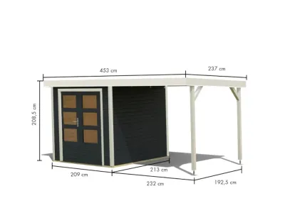 Hybrid-Gartenhaus Jupiter C Set anthrazit/weiß Produktbild #9