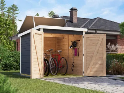 Fahrradgarage 3 19 mm mit Solarkit Produktbild #1
