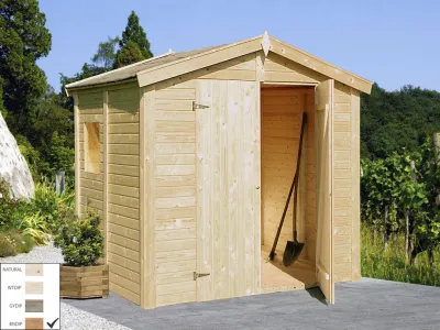 Gerätehaus Dan 4,6 m² 16 mm braun tauchimprägniert Produktbild #1