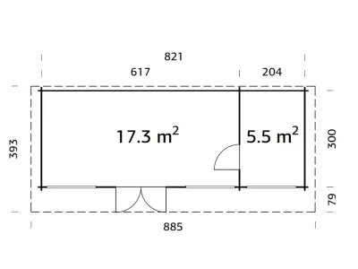 Gartenhaus Blockbohlenhaus Heidi 22,8 m² 70 mm naturbelassen Produktbild #3