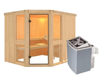 Sauna Systemsauna Amelia 3 inkl. 9 kW Saunaofen integr. Steuerung Produktbild #2