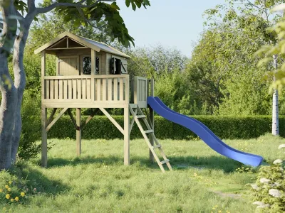 Stelzenhaus Funny XXL KDI inkl. Rutsche blau Produktbild #1
