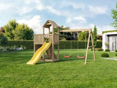 Spielturm Floppi KDI inkl. Doppelschaukel + Rutsche Produktbild #3