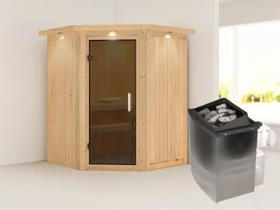 Sauna Systemsauna Larin mit Dachkranz, inkl. 9 kW Ofen mit integrierter Steuerung Produktbild #14