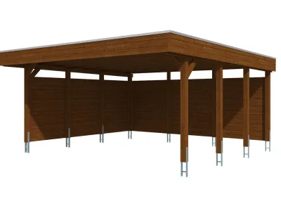 Carport SPARSET Friesland inkl. Rück- und Seitenwand Produktbild #2