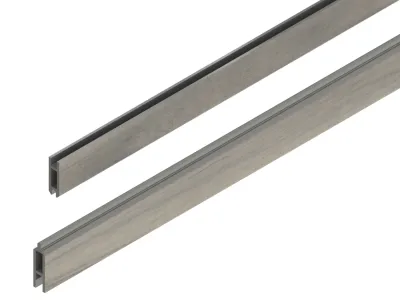 FLEX-FENCE Set aus Anfangs--Endprofil Silvergrey Produktbild #1
