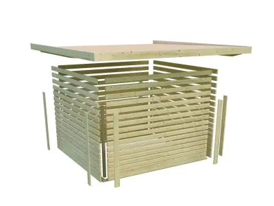 Gartenhaus SET Goldendorf 5 ECO 19 mm terragrau, inkl. 2,4 m Anbaudach Produktbild #8