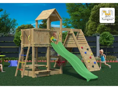 Spielturm Fluppi KDI inkl. Einzelschaukel + Rutsche Produktbild #2