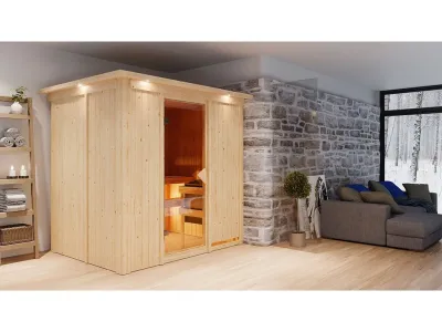 Sauna Systemsauna Bodin mit Dachkranz, inkl. 9 kW Bio-Ofen mit externer Steuerung Produktbild #18