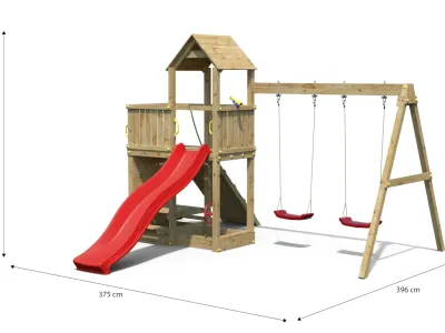Spielturm Floppi KDI inkl. Doppelschaukel + Rutsche Produktbild #15