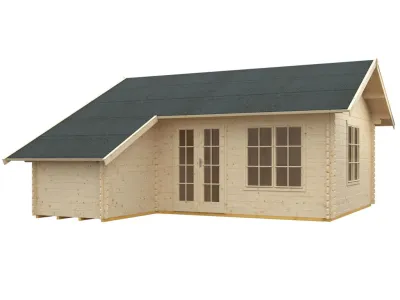 Gartenhaus Blockbohlenhaus Esbjerg 3 45 mm naturbelassen Produktbild #2