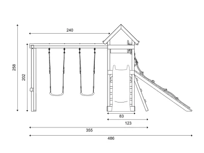 Spielturm Hefty KDI inkl. Doppelschaukel inkl. Rutsche türkis + Sitze grün Produktbild #9