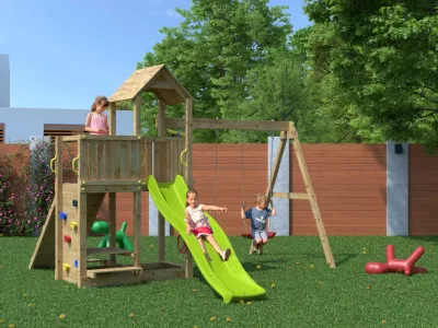 Spielturm Floppi KDI inkl. Doppelschaukel + Rutsche Produktbild #11