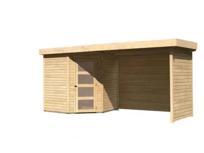Gartenhaus SET Schwandorf 5 19 mm naturbelassen, inkl. 2,8 m Anbaudach + Seiten- und Rückwand Produktbild #10