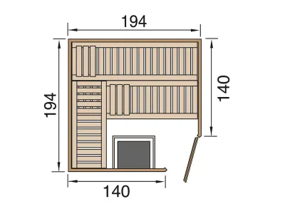 Sauna Systemsauna SPARSET 1 Varberg 3 mit graphit Glastür inkl. Saunaofen Produktbild #3