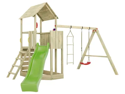 Spielturm Big Monkey KDI inkl. Rutsche grün Produktbild #4