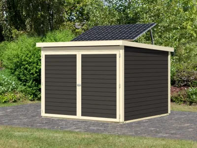Fahrradgarage 4 19 mm mit Solarkit Produktbild #2