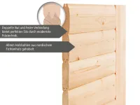 Sauna Massivholzsauna Sahib 1 mit Dachkranz, Klarglas Ganzglastür Produktbild #6