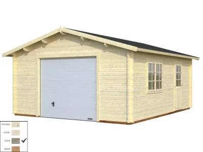 Garage Roger 23,9 m² mit Sektionaltor 44 mm grau tauchimprägniert Produktbild #2