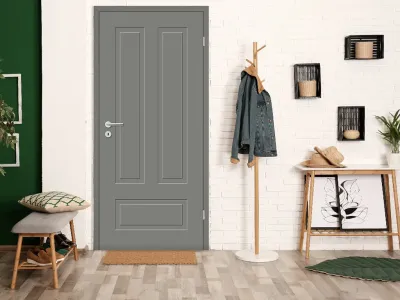 Zimmertür Cala 03-Q Lavagrau RAL 7037 Designkante Produktbild #2