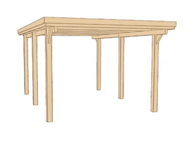Carport Flachdach-Einzelcarport 617 Gr. 1 Produktbild #3
