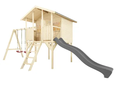 Stelzenhaus Toby inkl. Doppelschaukel und Rutsche grau Produktbild #5
