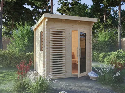 Saunahaus Layla SPARSET inkl. 9kW Bio-Ofen mit ext. Steuerung Produktbild #1