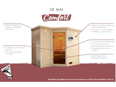 Karibu Massivholzsauna 38 mm Sparset Ari Produktbild #13