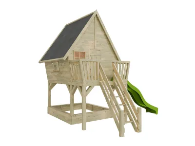 Stelzenhaus Clubhouse KDI inkl. Rutsche grün Produktbild #5