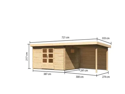 Gartenhaus Blockbohlenhaus Trittau 5 38 mm mit Varianten Produktbild #4